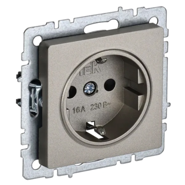 Розетка ИЭК BRITE 2P+E Schuko 16А шампань (РС11-1-0-БрШ)