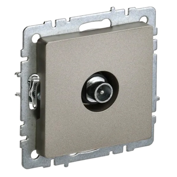 Розетка TV ИЭК BRITE проходная шампань (РТВ10-0-БрШ)