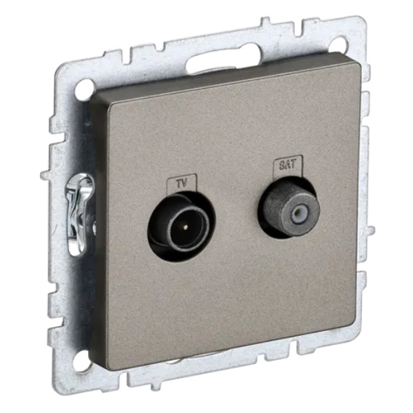 Розетка двойная ИЭК BRITE TV+SAT шампань (РТВ/РСп12-БрШ)
