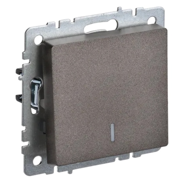 Выключатель 1-клавишный ИЭК BRITE с индикацией 10А бронза (ВС10-1-1-БрТБ)