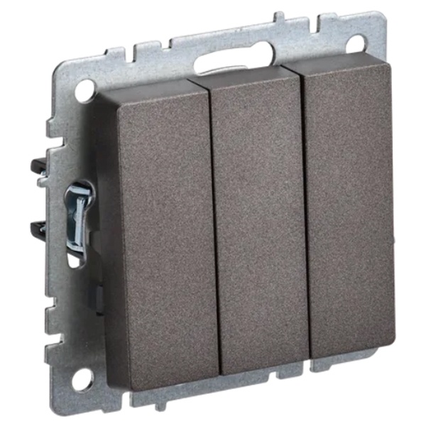 Выключатель 3-клавишный ИЭК BRITE 10А бронза (ВС10-3-0-БрТБ)