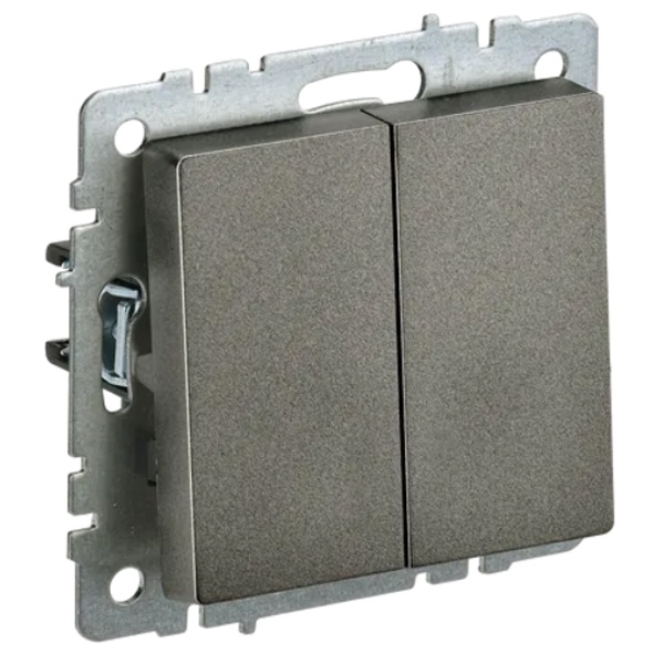 Переключатель 2-клавишный ИЭК BRITE 10А бронза (ВС10-2-6-БрТБ)