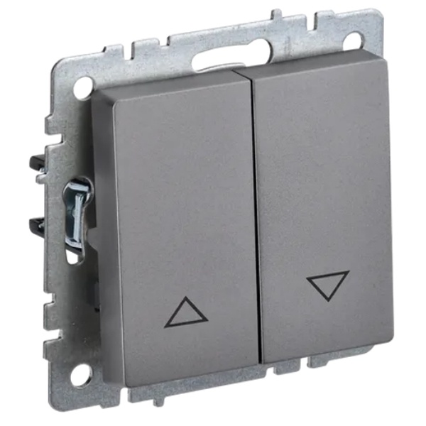 Выключатель жалюзи ИЭК BRITE 10А сталь (ВС10-1-5-БрС)