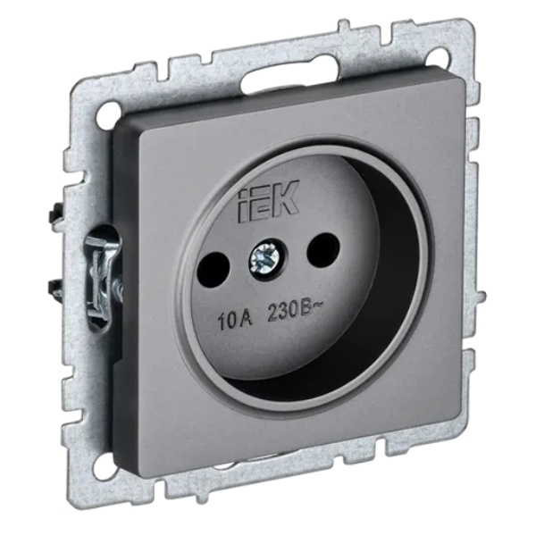 Розетка ИЭК BRITE 2P 10А сталь (РС10-1-0-БрС)