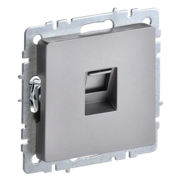 Розетка компьютерная ИЭК BRITE RJ45 кат.5E сталь (РК10-БрС)