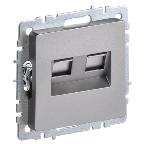 Розетка компьютерная двойная ИЭК BRITE RJ45 кат.5E сталь (РК10-2-БрС)