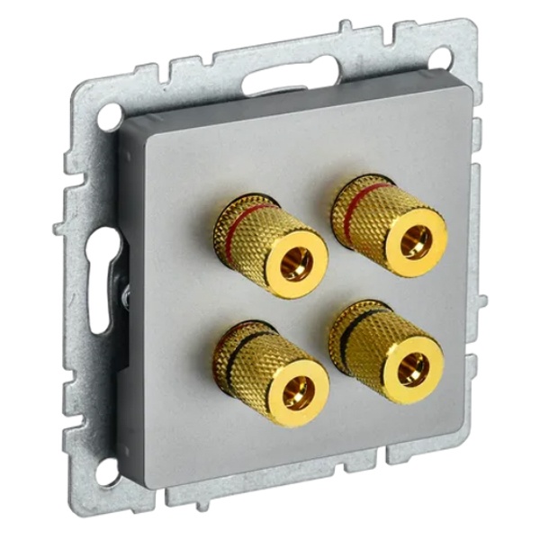 Аудиорозетка ИЭК BRITE сталь (РА10-БрС)