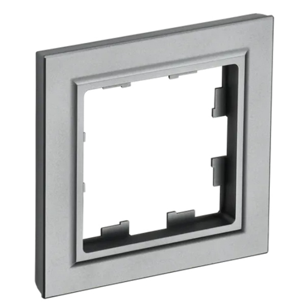 Рамка на 1 пост ИЭК BRITE сталь (РУ-1-БрС)