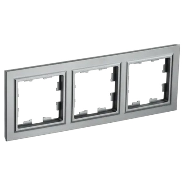 Рамка на 3 поста ИЭК BRITE сталь (РУ-3-БрС)