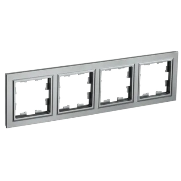 Рамка на 4 поста ИЭК BRITE сталь (РУ-4-БрС)