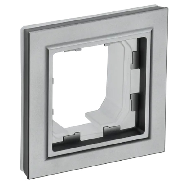 Рамка на 1 пост IP44 ИЭК BRITE сталь (РУ-1-БрС-44)