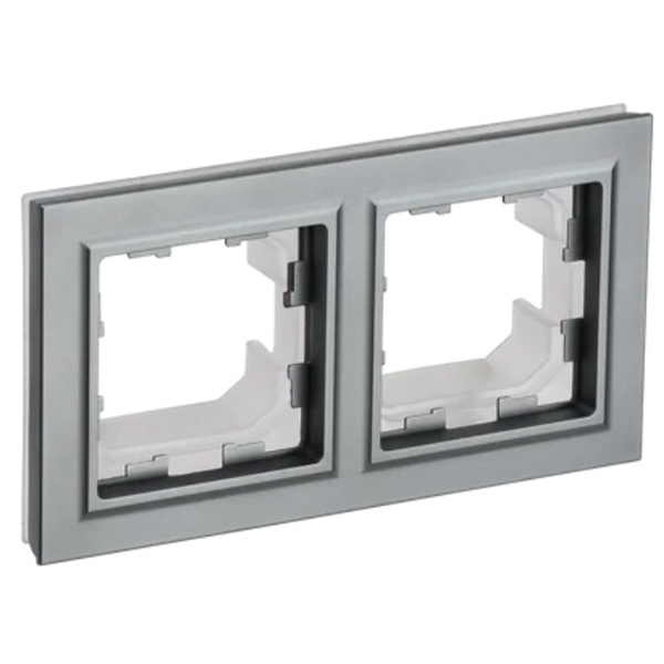 Рамка на 2 поста IP44 ИЭК BRITE сталь (РУ-2-БрС-44)