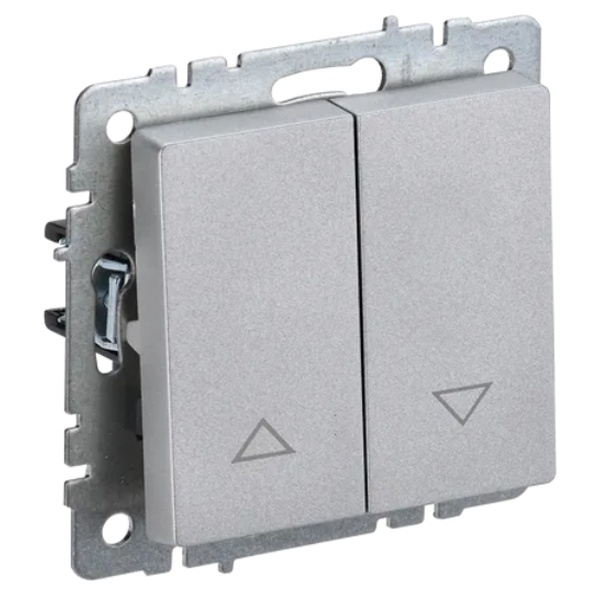 Выключатель жалюзи ИЭК BRITE 10А алюминий (ВС10-1-5-БрА)