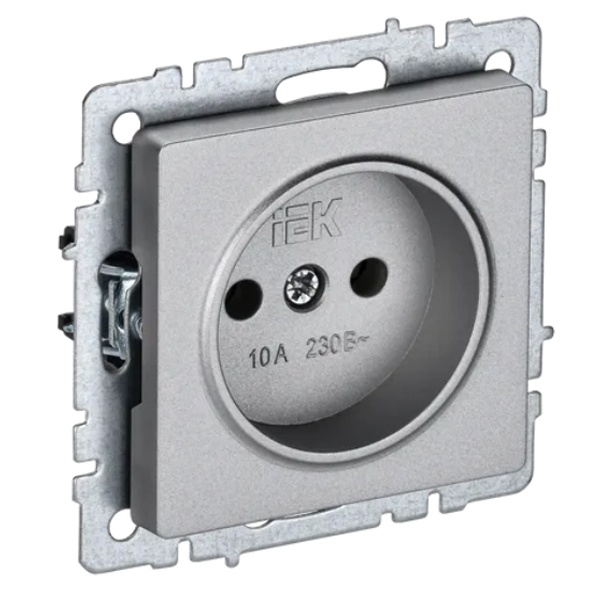 Розетка ИЭК BRITE 2P 10А алюминий (РС10-1-0-БрА)