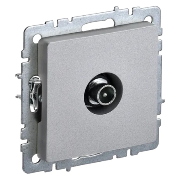 Розетка TV ИЭК BRITE проходная алюминий (РТВ10-0-БрА)