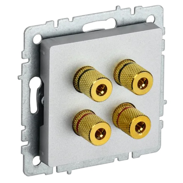 Аудиорозетка ИЭК BRITE алюминий (РА10-БрА)