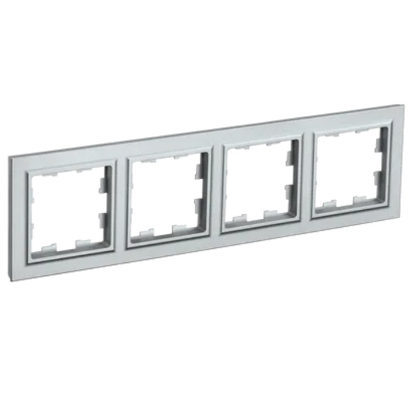 Рамка на 4 поста ИЭК BRITE алюминий (РУ-4-БрА)