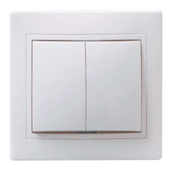 Выключатель 2-клавишный Generica КВАРТА 10А белый (ВС10-2-0-КБ)