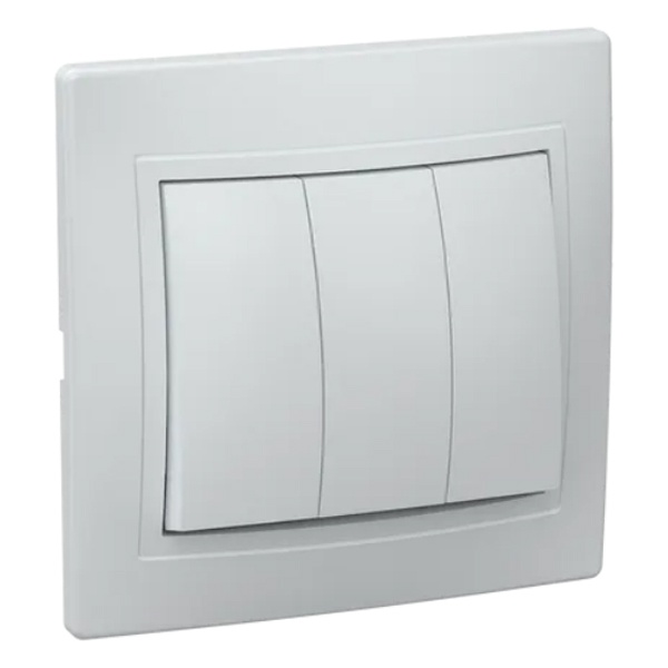 Выключатель 3-клавишный Generica КВАРТА 10А белый (ВС10-3-0-КБ)