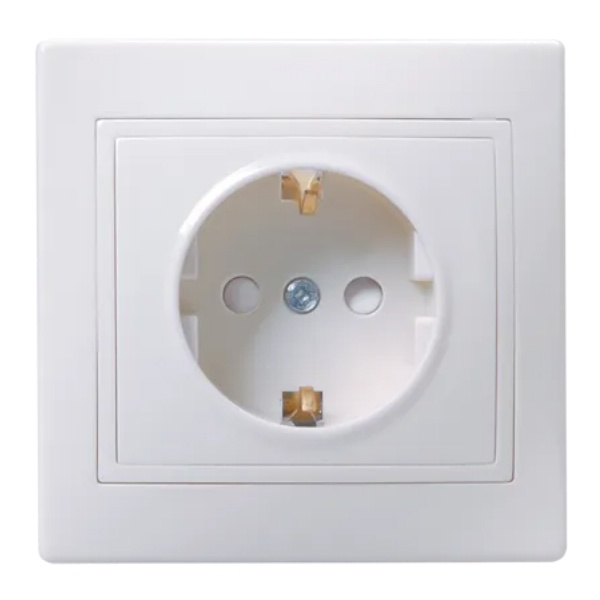 Розетка 2P+E Schuko со шторками Generica КВАРТА 16А белый (РСш10-3-КБ)