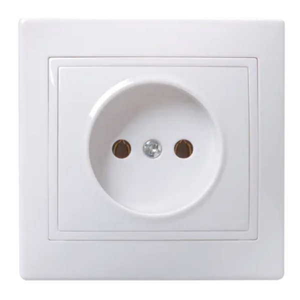 Розетка 2P без шторок Generica КВАРТА 10А керамика белый (РС10-2-КБ)
