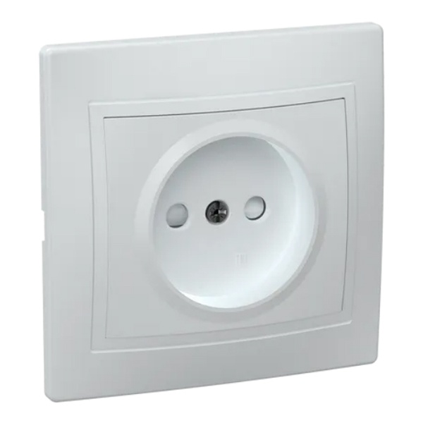 Розетка 2P со шторками Generica КВАРТА 10А белый (РСш10-2-КБ)