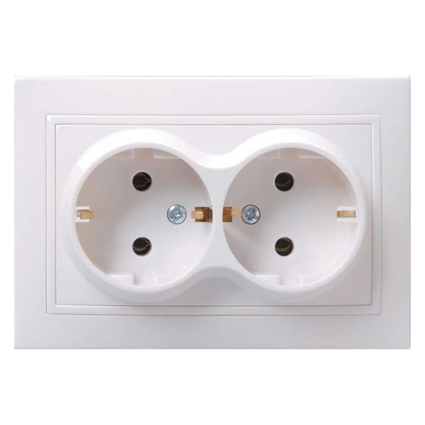 Розетка двойная 2х2P+E Schuko без шторок Generica КВАРТА 16А белый (РС12-3-КБ)
