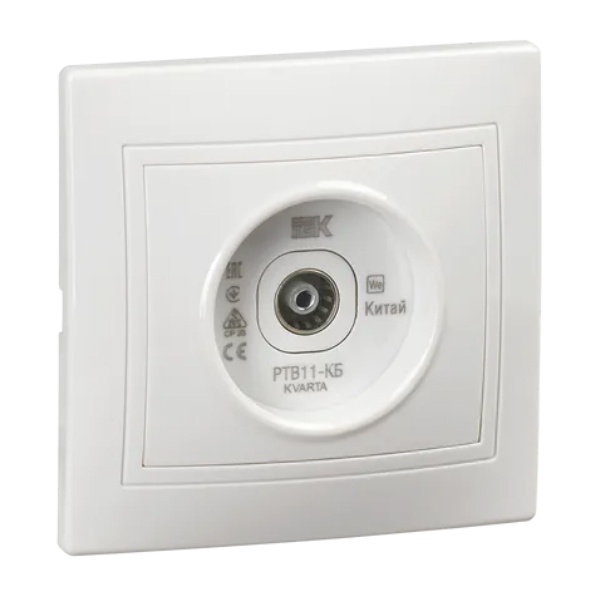 Розетка TV проходная Generica КВАРТА белый (РТВ11-КБ)