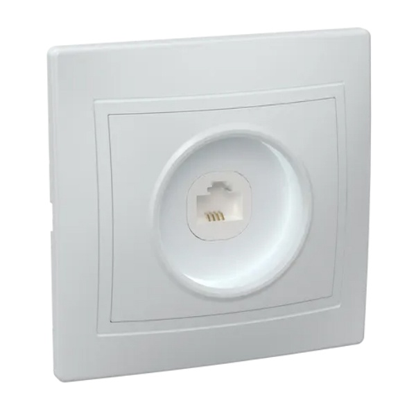 Розетка 1-местная телефонная Generica КВАРТА белый (РТ10-КБ)