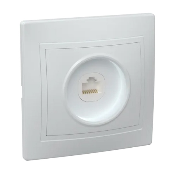 Розетка 1-местная компьютерная Generica КВАРТА белый (РК10-КБ)