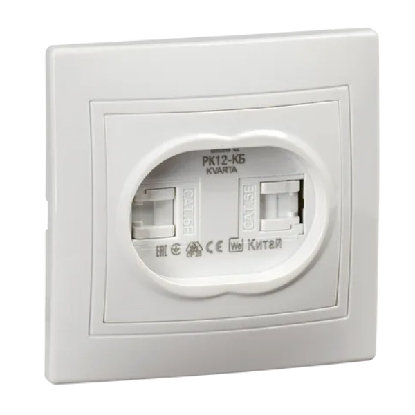 Розетка 2-местная компьютерная Generica КВАРТА белый (РК12-КБ)