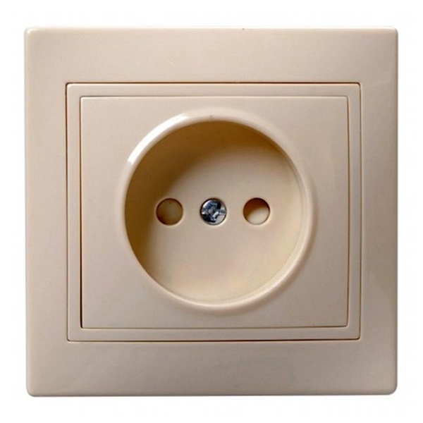 Розетка 2P+E Schuko со шторками Generica КВАРТА 16А кремовый (РСш10-3-ККм)