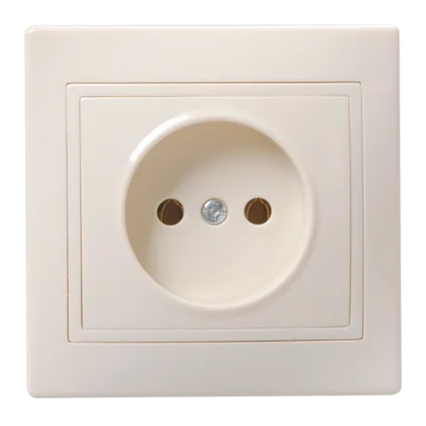 Розетка 2P без шторок Generica КВАРТА 10А керамика кремовый (РС10-2-Км)