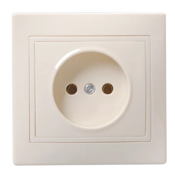 Розетка 2P без шторок Generica КВАРТА 10А кремовый (РС10-2-ККм)