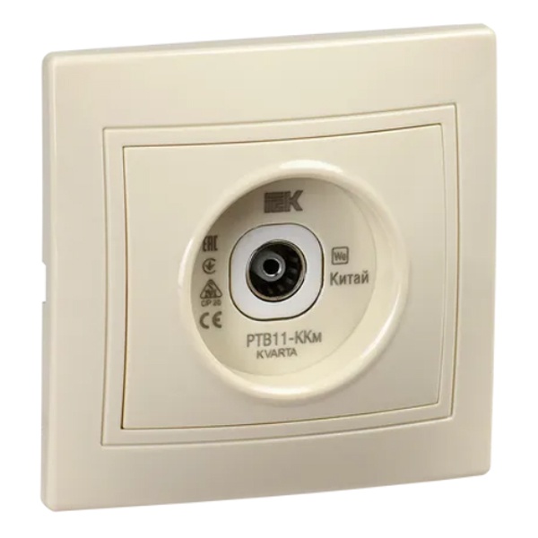 Розетка TV проходная Generica КВАРТА кремовый (РТВ11-ККм)