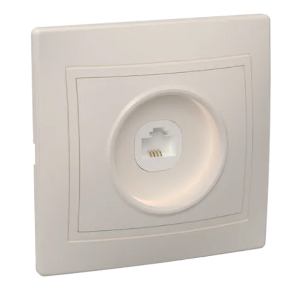 Розетка 1-местная телефонная Generica КВАРТА кремовый (РТ10-ККм)