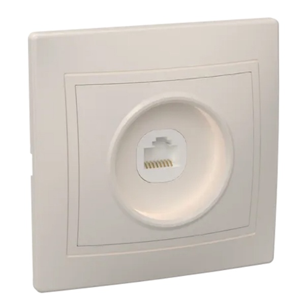 Розетка 1-местная компьютерная Generica КВАРТА кремовый (РК10-ККм)