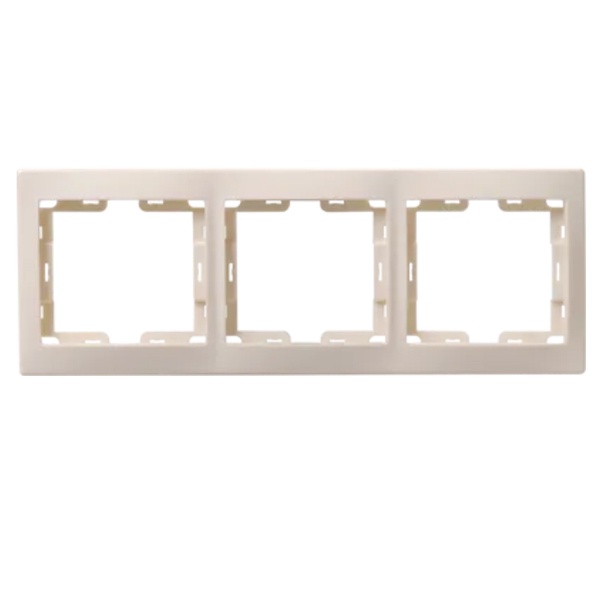 Рамка 3-местная горизонтальная Generica КВАРТА кремовый (РГ-3-ККм)