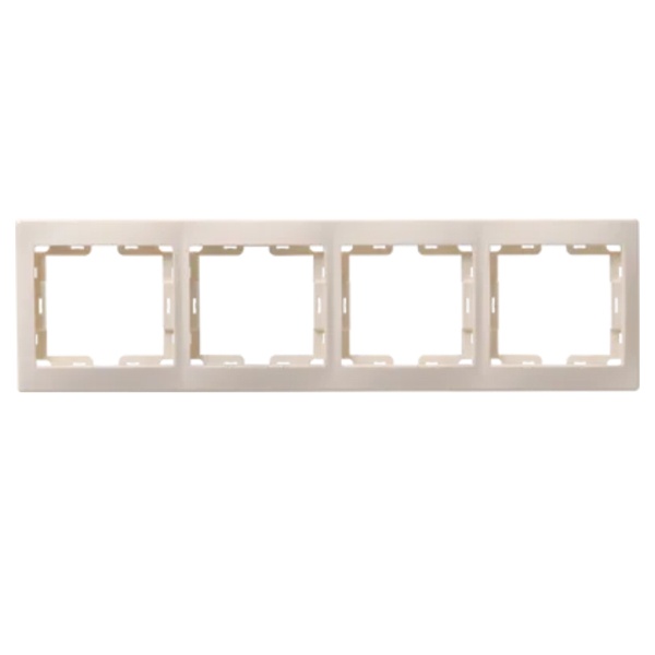 Рамка 4-местная горизонтальная Generica КВАРТА кремовый (РГ-4-ККм)