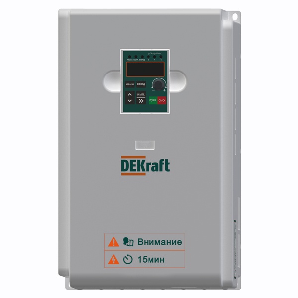 Преобразователь частоты DEKraft DEKV060-7.5кВт 3 фазы 380В с тормозным модулем