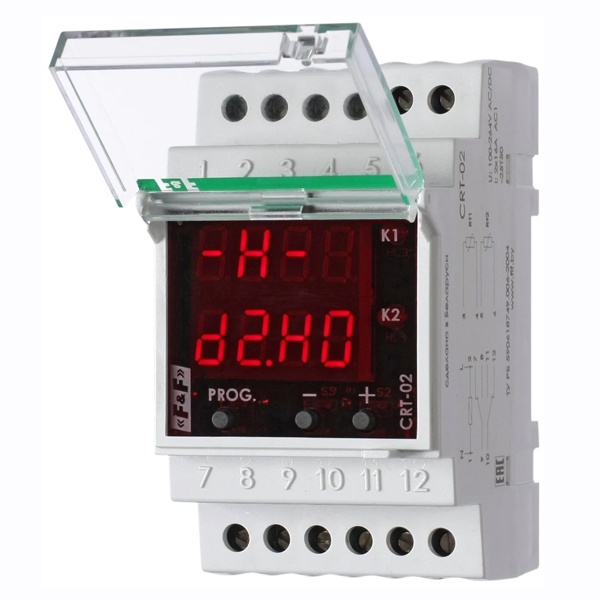 Терморегулятор Деви CRT-02 (замена DEVIreg™316), -50C-+140C DIN с датчиком пола, цифровой