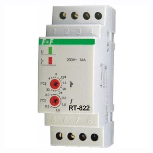 Терморегулятор Деви RT-822(+30° +60°) DIN с датчиком RT