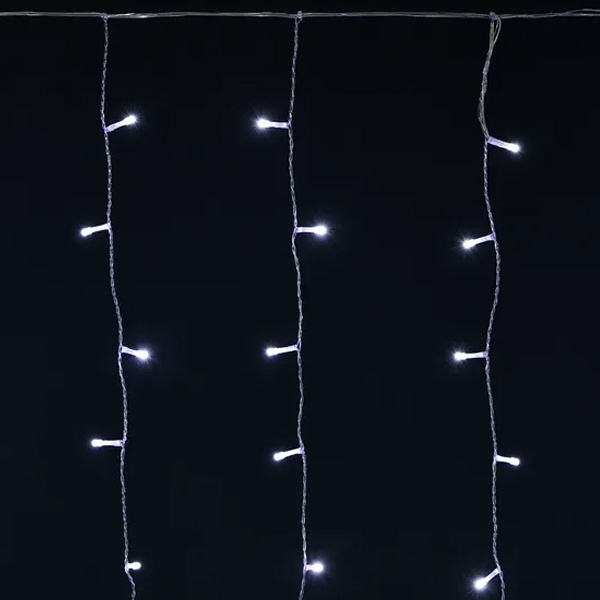 Гирлянда бахрома ИЭК 4,5х0,7м 200 светодиодов белый свет IP44 прозрачный шнур 3м 230В