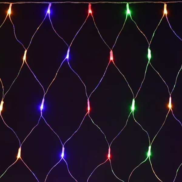 Гирлянда сеть ИЭК 1,5х1,5м 160 светодиодов RGB IP20 прозрачный шнур 230В 8 программ