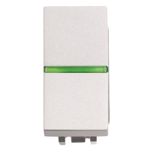 Одноклавишный переключатель с индикацией 1 модуль ABB Zenit, альпийский белый (N2102.5 BL)