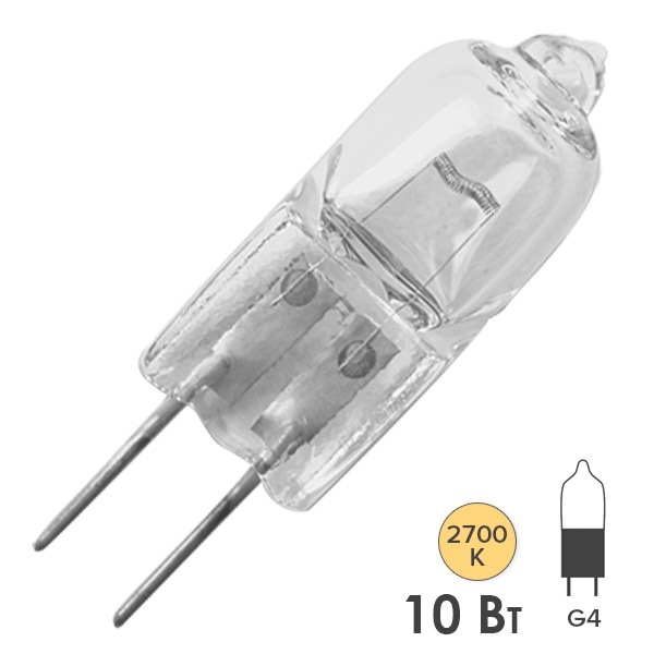 Лампа галогенная капсульная Foton HC CL 10W 12V G4 прозрачная