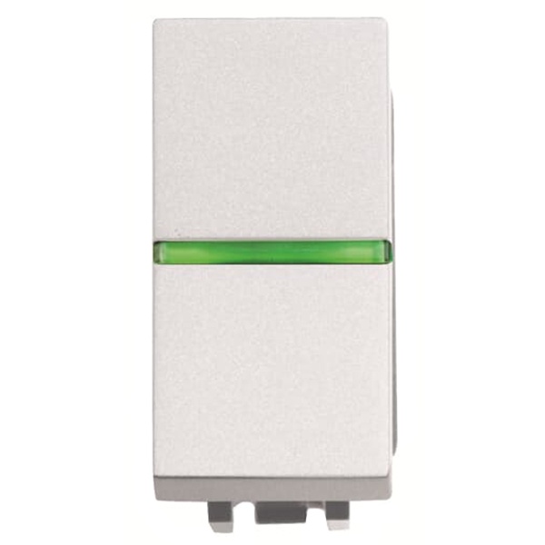 Одноклавишная кнопка с НО контактом 1 модуль ABB Zenit, альпийский белый (N2104.7 BL)