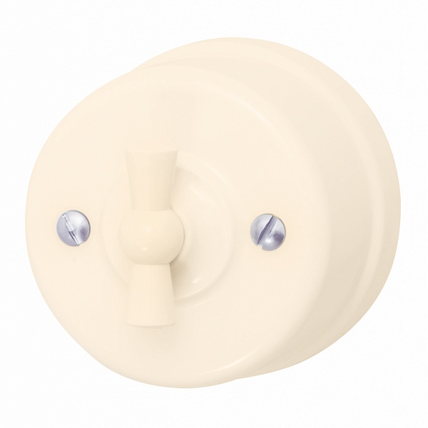 Накладной переключатель 1-клавишный Bironi Лизетта пластик Песочное золото