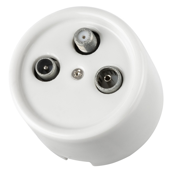 Накладная розетка TV-R-SAT проходная TDM Болонь фарфор белый
