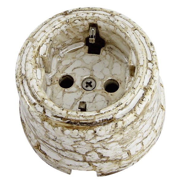 Накладная розетка TDM Болонь 2П+З 16А 250В фарфор мраморный